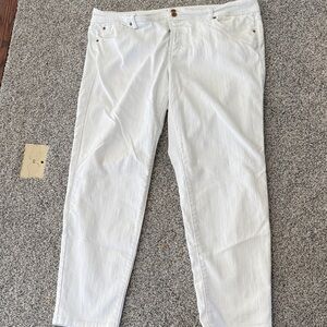 INC International Concepts White Straight Leg Jeans